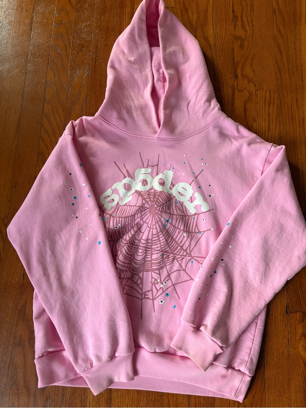 Men’s Pink Spider Web Graphic Hoodie